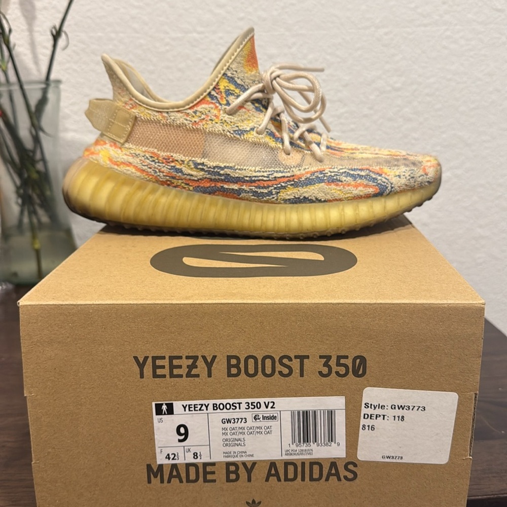 Yeezy Boost 350 v2, Men’s size 9.5, color Mx oat, used